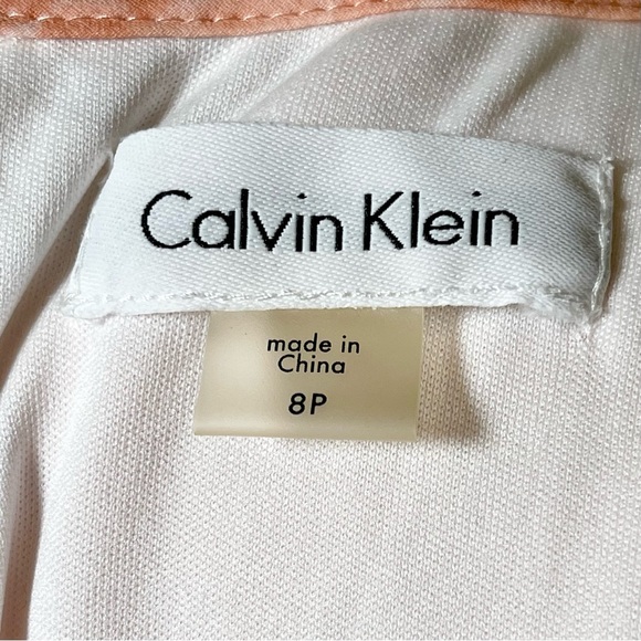 CALVIN KLEIN ~ Blush Pink and White Romantic Floral Print Swing Dress ~ Size 8P - Picture 5 of 5